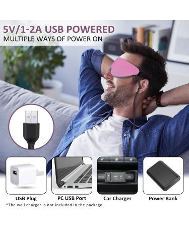 KOVNLO Heated Eye Mask for Dry Eyes & Styes - Washable USB Electric Warm Compress for Blepharitis & Chalazion - Pink Eye Treatment & Relief - Buy Online on GoSupps.com