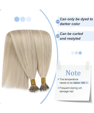 Youngsee Nano Ring Extensions | Real Hair Ash Blonde 35cm | Remy Hair 50g #18/613 | Quality Nano Hair Extensions - Buy Online on GoSupps.com