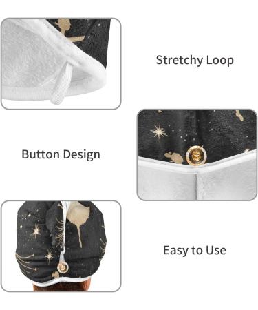 Gold Ballerinas Hair Towel 2 Pack - Super Absorbent & Quick Dry Hair Turbans for Women & Girls - Perfect Hair Drying Solution - Buy Online on GoSupps.com