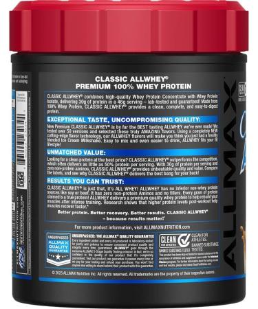 ALLMAX Nutrition AllWhey Classic Whey Protein (0.9 Pound Chocolate Peanut Butter) - Buy Online on GoSupps.com
