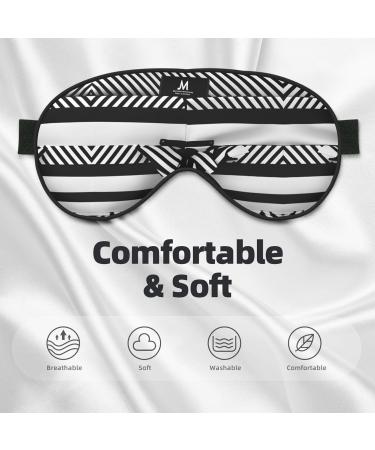 Black White Stripe Ultra-Soft Light-Blocking Eye Mask for Comfort & Restful Sleep - International Shipping - Buy Online on GoSupps.com