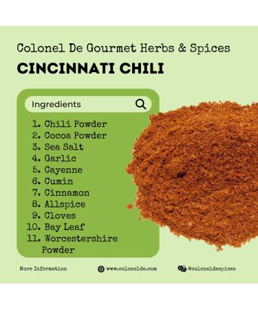 Cincinnati Chili Seasoning by Colonel De Spices | Small Batch Blend | Additive-Free | Made in USA - Buy Online on GoSupps.com
