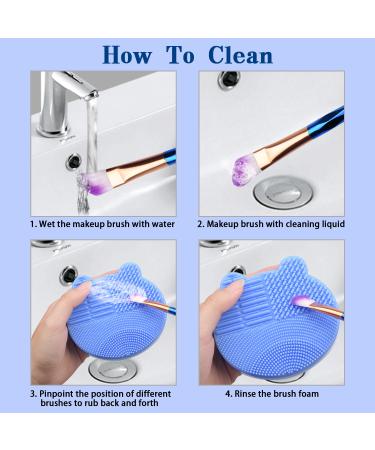 Buy Makeup Brush Cleaning Mat & Drying Stand - Clean Brushes Instantly | Perfect Valentine's Day Gift (Blue - Buy Online on GoSupps.com