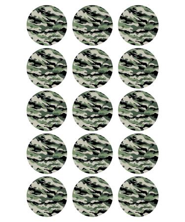 Camouflage Cupcake Toppers 15 x 2" pre-cut per sheet
