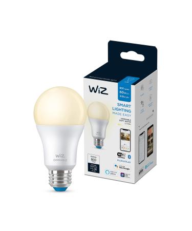 WiZ Connected Soft White 60W A19 Smart WiFi Light Bulb, Dimmable 2700K, Compatible with Alexa and Google Home Assistant, No Hub Required,Soft White (Dimmable Only),1 Bulb A19 Soft White (2700k) 1 Count (Pack of 1) - Buy Online on GoSupps.com