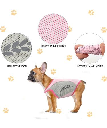 Dog Cooling Vest - Breathable Mesh Jacket for Small to Medium Dogs | Summer Ice Cooling T-Shirt with Reflector Strips - XL Pink - Buy Online on GoSupps.com
