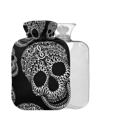 Hot water bottle with skull pattern with cover 1 l small hot water bag for pain relief bed with hand and feet without BAP function