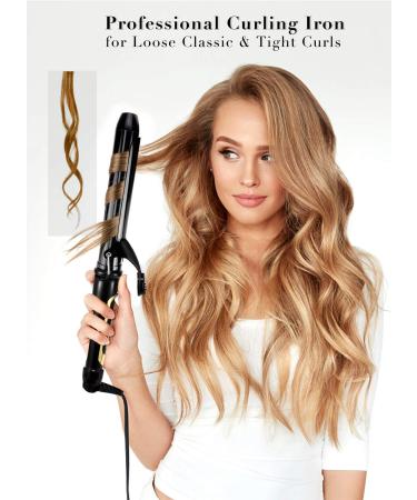 Lanvier 1.25 Inch Clipped Curling Iron - Professional Hair Curler up to 450F - Dual Voltage - Black - Buy Online on GoSupps.com