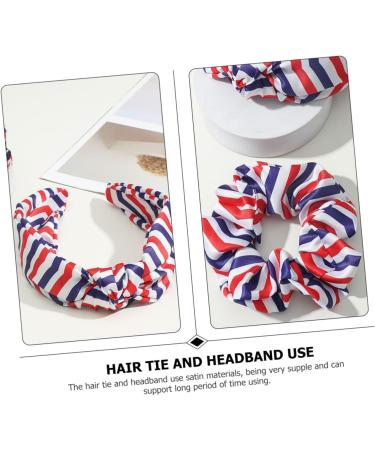 Ipetboom 1 Set American Flag Headband Hair Scrunchies Wide Headbands for Women Elastic Hair Ties Hair Accessories Women Headdress 4th of July Headpieces Red White Blue Satin Holder Miss - Buy Online on GoSupps.com