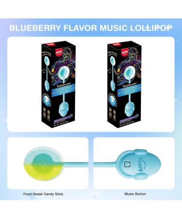 AMOS Tasty sounds Audio Lollipop Sugar Free - Blueberry - Pack of 1 - Buy Online on GoSupps.com