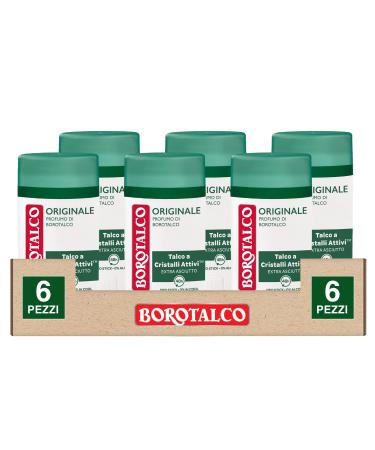 Borotalco Borotalco Original Deo Stick Deodorant with Active Crystal Talc for Dry Skin Moisture Absorbing 48h Efficiency - 6 Bottles of 40ml Each