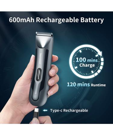 KENSEN Electric Groin Hair Trimmer for Men - Rechargeable Ball Shaver Groomer with Ceramic Blade Heads - Waterproof Clippers for Male Pubic Hair - Buy Online on GoSupps.com