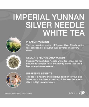 Imperial Yunnan Silver Needle White Loose Leaf Tea by Tea Formula | 3.5oz/100g | Low Caffeine | Delicate Floral Aroma - Buy Online on GoSupps.com