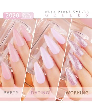 Gellen Baby Pinks Colors Gel Nail Polish Set - Pure Adorable 6 Colors Soak Off UV Home Gel Manicure Kit Baby Pinks Series - Buy Online on GoSupps.com