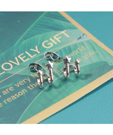 Star Spiral Hoop Earrings - Silver Boho Cluster Studs & Twist Huggies Jewelry for Women & Girls - Buy Online on GoSupps.com