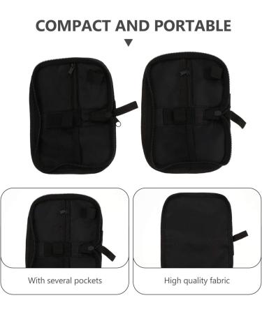 EXCEART 2pcs Glucose Diabetic Travel Bag - Portable PU Meter Carrying Case with Mesh Pocket - Blood Sugar Organizer & Supplies - Black - Buy Online on GoSupps.com