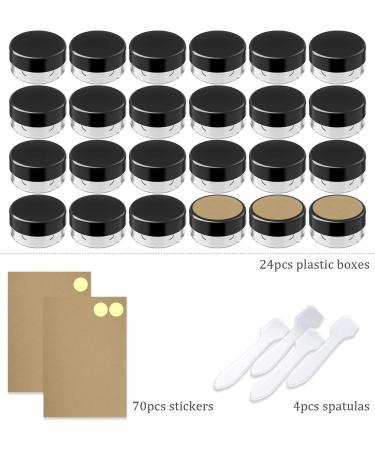 24 Pcs 10ml Black Empty Cream Cans - Clear Crucible Tap Pots for Lotions Mini Candles & Cosmetics - Buy Online on GoSupps.com