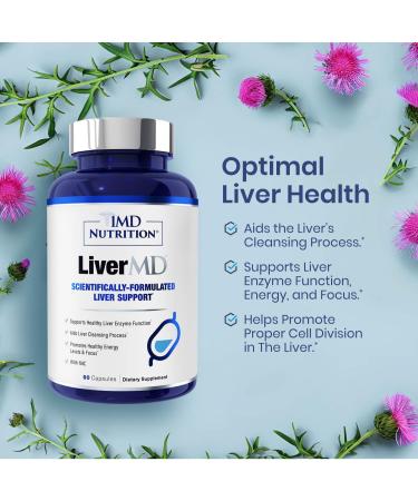1MD Nutrition LiverMD - Liver Support Supplement | Siliphos Milk Thistle Extract & NAC - Supports Healthy Energy Immunity & Overall Health - Liver Cleanse & Support | 60 Capsules NAC 60 Count (Pack of 1) - Buy Online on GoSupps.com