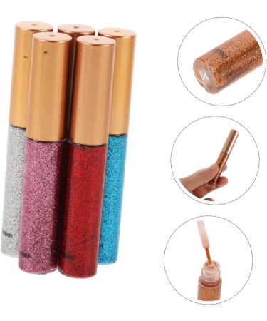 SOESFOUFU 5pcs Face Glitter Liquid Korean Eye Glitter Eye Shadow Pen Silver Glitter Eyeshadow - Buy Online on GoSupps.com