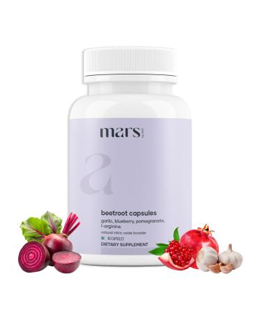 MarsbyGHC Natural Beetroot Capsules | with Garlic Blueberry Pomegranate & L-Arginine | Plant-Based Supplement | Pack of 1