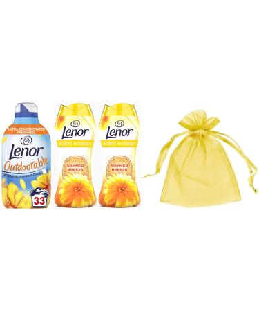 Lenor Outdoorable Ultra Concentrated Fabric Conditioner 33W 462ml Summer Breeze + Lenor in-Wash Scent Booster Beads Summer Breeze 2Pk 2x176gr + Our Gift for You: Organza Bag Size 9x7x0.1cm - Buy Online on GoSupps.com