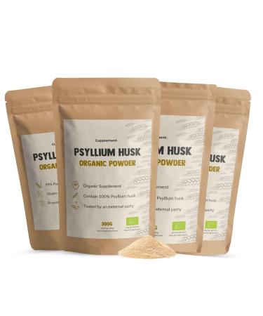 Cupplement Psyllium Fiber Powder Organic Combideal 4x 300 grams Fiber Psyllium Seed Intestinal Health Powder Multipack