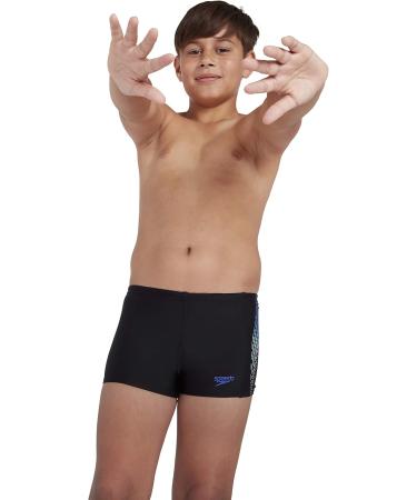 Buy Speedo Boys Plastisol Swim Briefs 11-12 Years - Black/Blue Flame/Light Adriatic | International Shipping Available - Buy Online on GoSupps.com