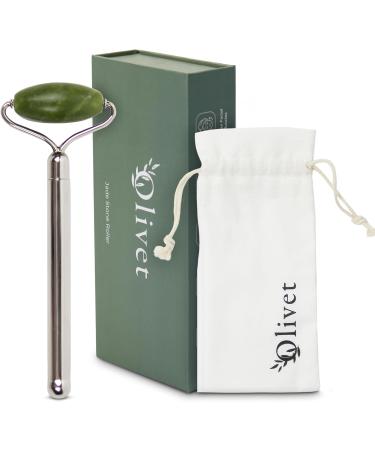 Olivet Jade Roller - Spa Grade Facial Roller Massager for Ultimate Skin Care | Includes Gift Box & Travel Pouch - Shop Internationally - Buy Online on GoSupps.com