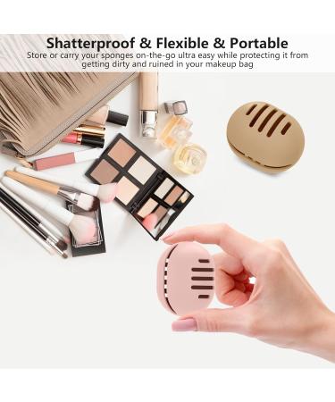 Fauxomor Makeup Sponge Holder - 4 Pack Breathable Silicone Travel Bag for All Makeup Sponge Sizes - Sustainable Portable Tool in Gray Khaki Coffee & Black - Buy Online on GoSupps.com
