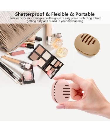 Fauxomor Makeup Sponge Holder - 3 Pack Silicone Beauty Blender Travel Bag | Sustainable & Portable Red Blue Purple - Buy Online on GoSupps.com