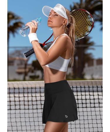 Baleaf Women's Pleated Tennis Skirt with Shorts Pockets - Black - Small | Athletic Golf Skort for Running & Sports - Buy Online on GoSupps.com