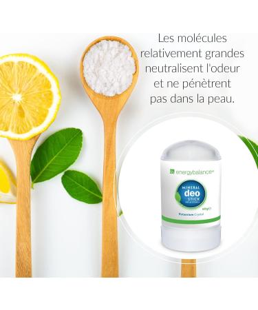 EnergyBalance Deo-Stick crystal 60g without aluminum (aluminum chlorides) - For men and women - Odorless - Deodorant - Brand quality from Switzerland - Buy Online on GoSupps.com