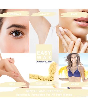 Hard Wax Beads for Hair Removal (300g/10.5oz) - Painless At-Home Waxing Beans for Full Body Brazilian Bikini with 10pcs Applicators - Ideal for Face, Eyebrow, Legs, and Underarms - Compatible with Any Wax Warmer - Buy Online on GoSupps.com