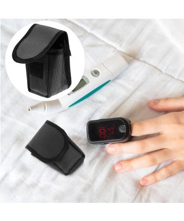 JECOMPRIS Black Handbag Case for Pulse Oximeters | Portable Oxygen Sensor Carry Pouch | Durable Nylon O2 Saturation Monitor Storage - Buy Online on GoSupps.com