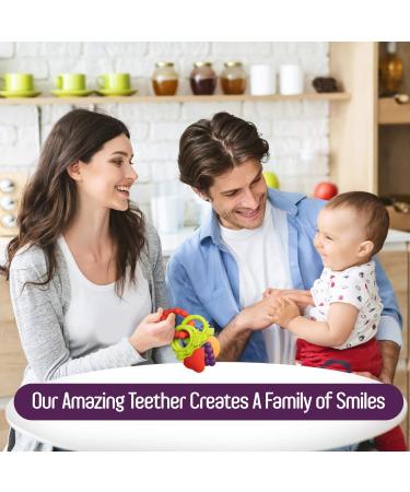 Baby Teething Toys for Newborns to Infants 6-12 Months | BPA Free Silicone Teethers | Fruit Shaped with Ring | Soothes Gums | 3 Pack - Buy Online on GoSupps.com