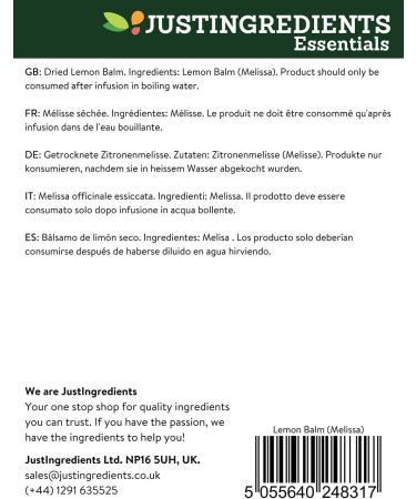 JustIngredients Essential Lemon Balm 250 g - Pack of 2 - Buy Online on GoSupps.com