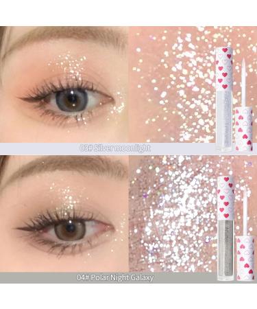 Erinde 6PCS Liquid Glitter Eyeshadow Eyeliner - Long Lasting Korean Makeup Sparkling Shimmer Quick Drying & Pigmented Loose Glitter for Stunning Eye Looks - Buy Online on GoSupps.com