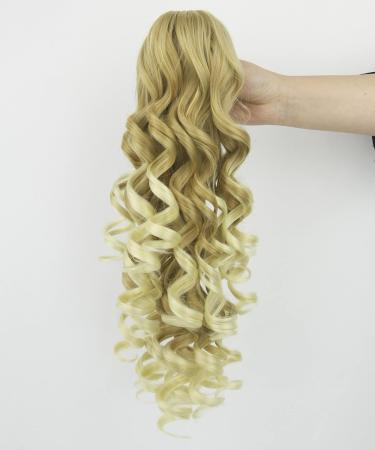 IMISSU Long Curly Claw Ponytail Clip On Hair Extension Pony Tail Hair Piece (Ombre Blonde 27T613) - Buy Online on GoSupps.com