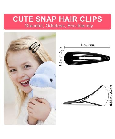 80Pcs Non-Slip Metal Hair Barrettes for Women & Kids - Baking Paint Protection Snap Hair Clips in Black - Buy Online on GoSupps.com