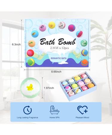 Trecaan Bath Bombs Gift Set 12PCS Organic Bath Bomb for Women Kids Girl Mom Wife Handmade Natural Essential Oil Great Gift for Birthday Valentine's Mother's Day Christmas Anniversary - Buy Online on GoSupps.com