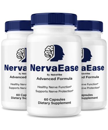 (3 Pack) NervaEase Capsules Derived from Popular NervaEase Cream Formula | Premium Nerve Support Formula with Natural Ingredients for Comfort & Relaxation | Easy-to-Take Pills (180 Capsules)