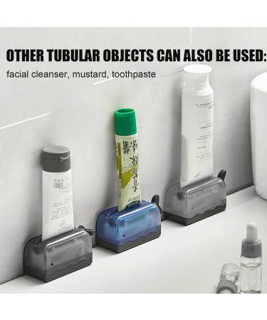 Toothpaste Squeezer Rollers Seat Stand Tube Holder Easy Squeeze Toothpaste Holder Roller for Efficient Dispensing Ideal Toothpaste Seat Holder Stand for Bathroom Accessories Transparent Gray - Buy Online on GoSupps.com