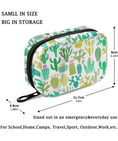 Fustylead Cute Green Cactus Travel Pill Organizer | 7-Day Zipper Pill Case for Vitamins & Supplements - Perfect for Purse Storage - Buy Online on GoSupps.com