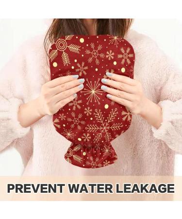 Snowflake Hot Water Bottle with Cover - Pain Relief for Women Girls & Children | 1L Eco-Friendly Hot Water Bag - Buy Online on GoSupps.com