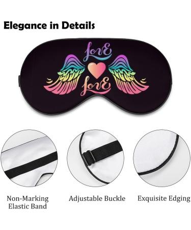 Rainbow Wings Heart Sleep Mask | Adjustable Strap Blindfold for Men and Women | Blocks Light for Travel and Nap - Buy Online on GoSupps.com