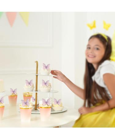 Gyufise 48Pcs Edible Butterfly Cake Decorations Butterfly Cupcake Topper Edible Wafer Paper Butterflies Edible Butterfly Cake Cupcake Decoration Purple - Buy Online on GoSupps.com