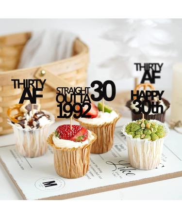 Keaziu 48 Pack Straight Outta 1992 & Thirty AF Cupcake Toppers - 30th Birthday Party Decor - Buy Online on GoSupps.com
