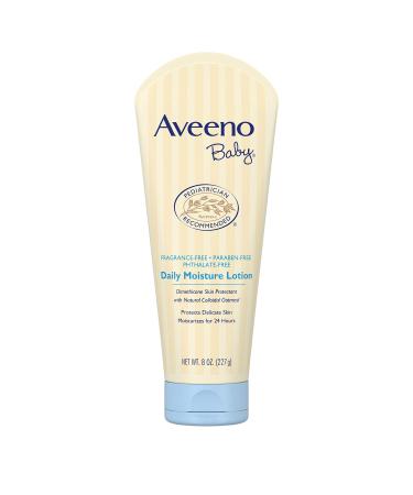 Aveeno Baby Daily Moisture Lotion with Natural Colloidal Oatmeal & Dimethicone  Fragrance-Free  8 oz