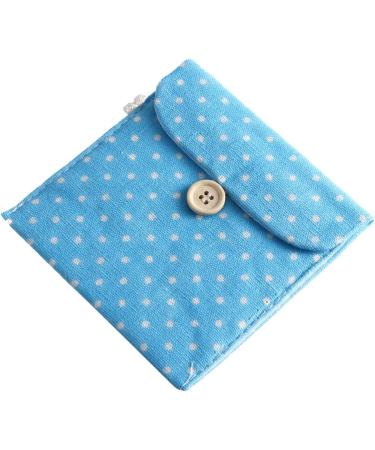 Cabilock Sky Blue Polka Dot Storage Pocket Organizer for Women | Stylish Sanitary Bag for Menstruation & Everyday Essentials - Buy Online on GoSupps.com