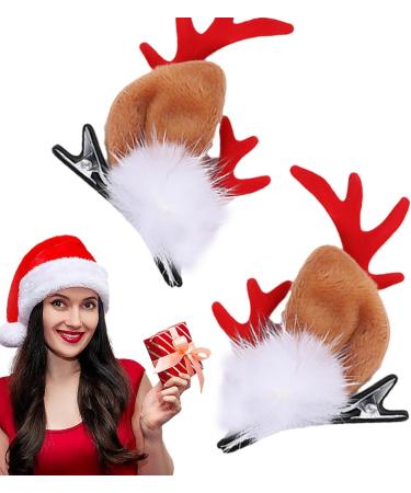 kivrimlarv Hair Barrettes Reindeer Antlers Ears Barrettes Portable Reindeer Antlers Ears Barrettes for Family Women Red sable dragon horn - Buy Online on GoSupps.com
